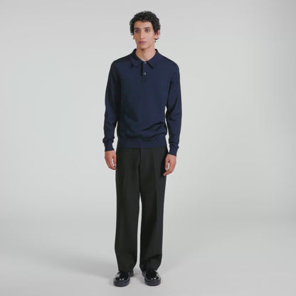 Pablo Polo Ls Long-sleeved polo shirt Navy Blue
