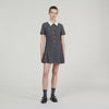 Lenora Short Pleated Dress With Rhinestones Grey / Brown