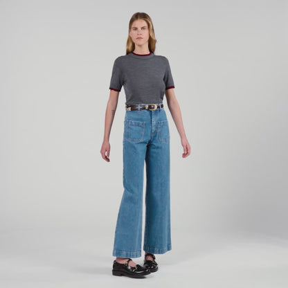 Erel Two-Tone Cropped Jumper Grey