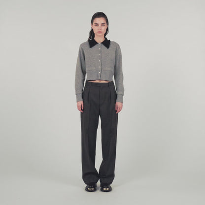 Cropped Coatigan Grey