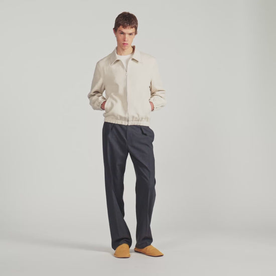 Jones Cotton Jacket Cotton Zip-Up Jacket Ecru