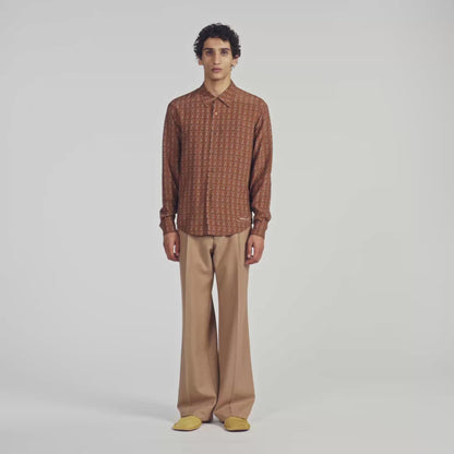Catena Shirt Ml Floaty chain print shirt Tobacco Brown