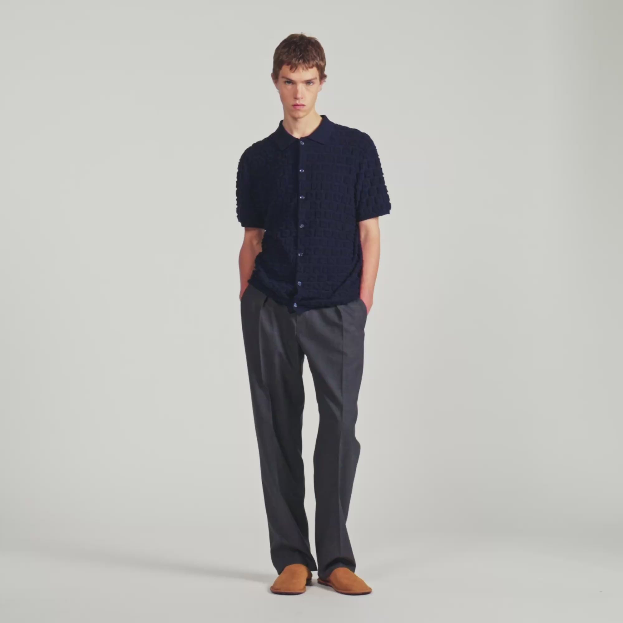 Sponge Shirt Mc  Knit Jumper Navy Blue