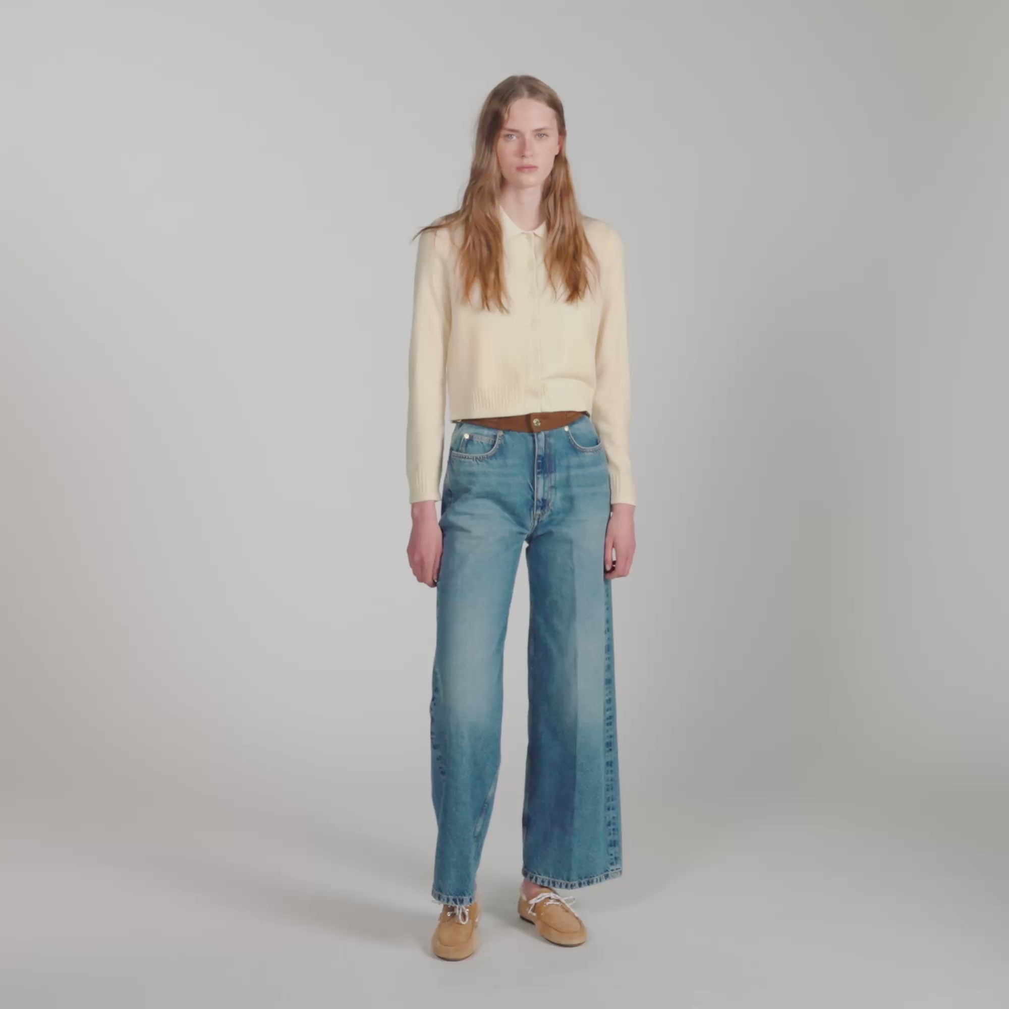 Valmy Cardigan With Shirt Collar Vanilla