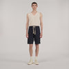 Rope Short Elasticated Waist Cotton Shorts Navy Blue