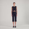Buttoned Crop Top Black