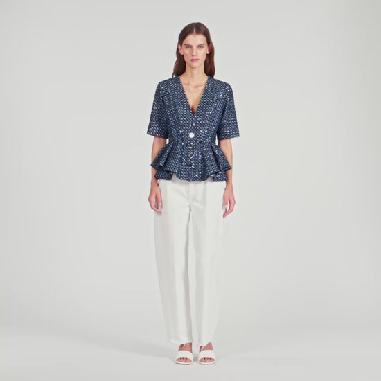 Billie Sequinned Jacket Navy Blue
