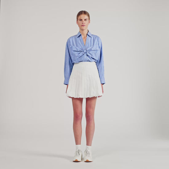 Noeline Oversized Bow Shirt Blu / White