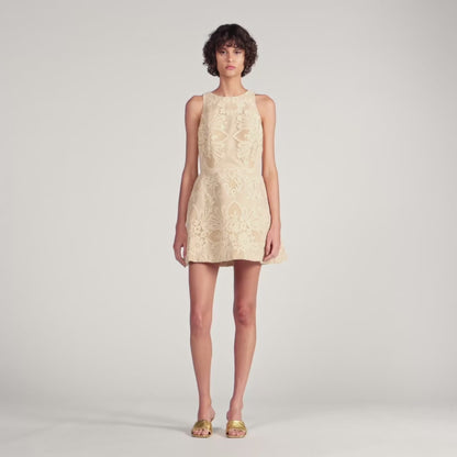 Amaria Guipure Short Dress Vanilla