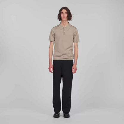 Pablo Short-sleeve knitted polo shirt Light Taupe