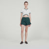 Ninon Two-Tone Cropped T-Shirt White
