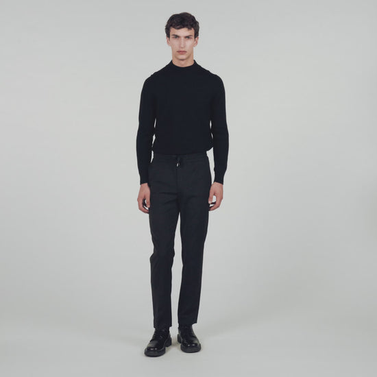 New Alpha Elasticated Straight-Leg Pants Black