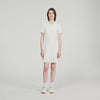 Short Knit Dress With Polo Neck Ecru