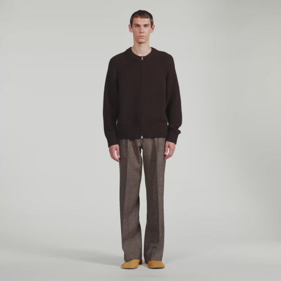Bomber Cardigan Zip-up bomber cardigan Chocolate