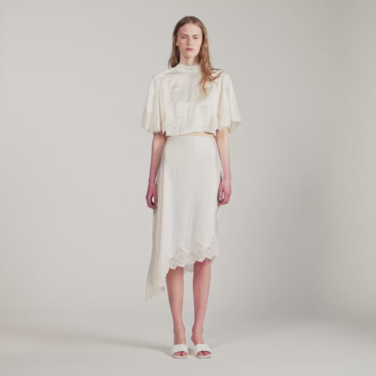 Plume  Knit Skirt Ecru