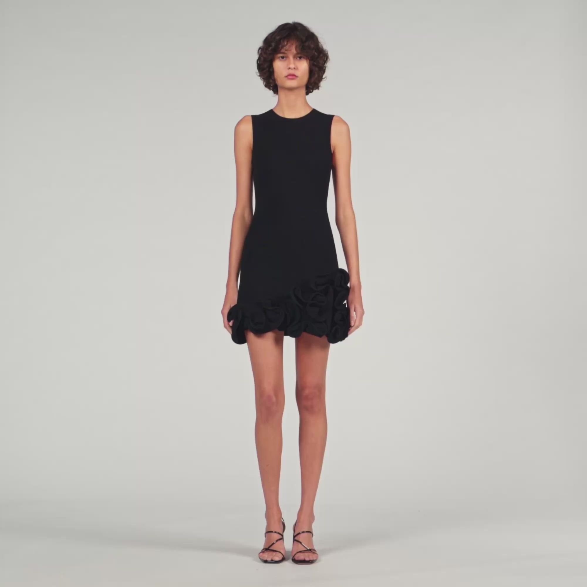 正規品andmary Fleur knit mini dress Chloe Floral Knit Short Dress Black