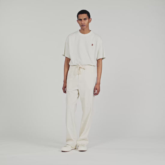 Rope Pant Wide-Leg Elasticated Cotton Trousers Butter Cream