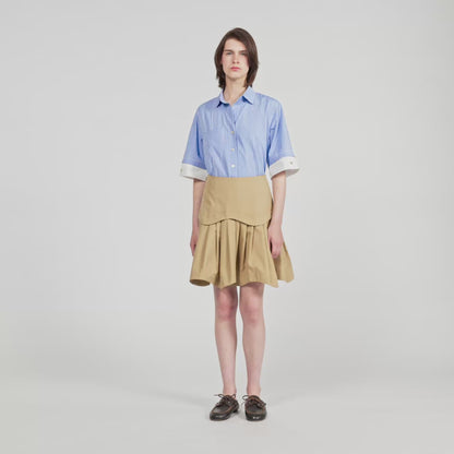 Rosita Oversized Check Shirt Ciel / Blanc