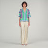 Solange Flower Print Shirt Green / Purple