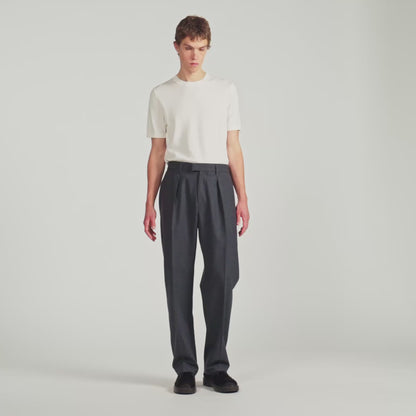 Gerard Pants Wool Wide-leg wool trousers Charcoal Grey