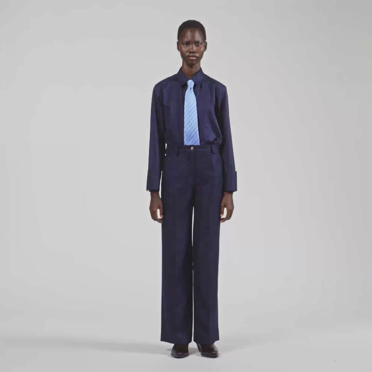 Ellington Rhinestone straight-leg trousers Navy Blue
