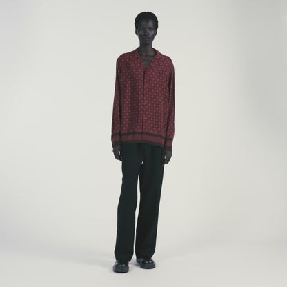 Square Cross Ml Printed Loose-Fit Shirt Cognac