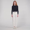 Tim Padded Round Neck Cropped Cardigan Black