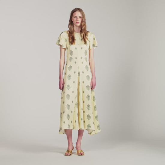 Calaventi Paisley print maxi dress Light Yellow