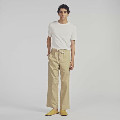 Rope Pant Wide-leg cotton trousers Cappucino