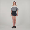 Rhinestone Breton T-Shirt Blu / White