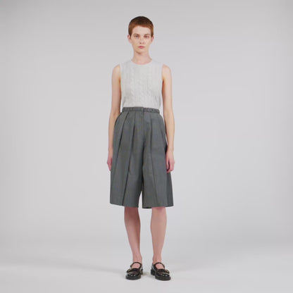 Pacey Pleated Long Shorts Grey