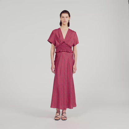 Laurana Scarf Print Maxi Dress Red / Pink