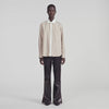 Natalya Striped shirt with contrast collar Beige