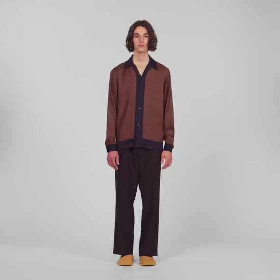 Micro Cross Ml Square Cross motif shirt Tobacco Brown