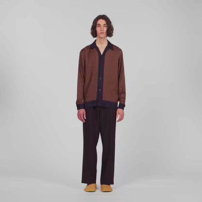 Micro Cross Ml Square Cross motif shirt Tobacco Brown