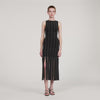 Aphrodite Fringed Knit Maxi Dress Black