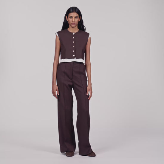 Andrews 2-in-1 wool crop top Light Brown