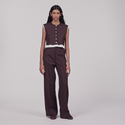 Andrews 2-in-1 wool crop top Light Brown