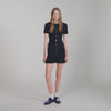Keira Short Knit Dress With Ruffles Midnight Blue