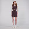 Davia Short Decorative Knit Skirt Brown