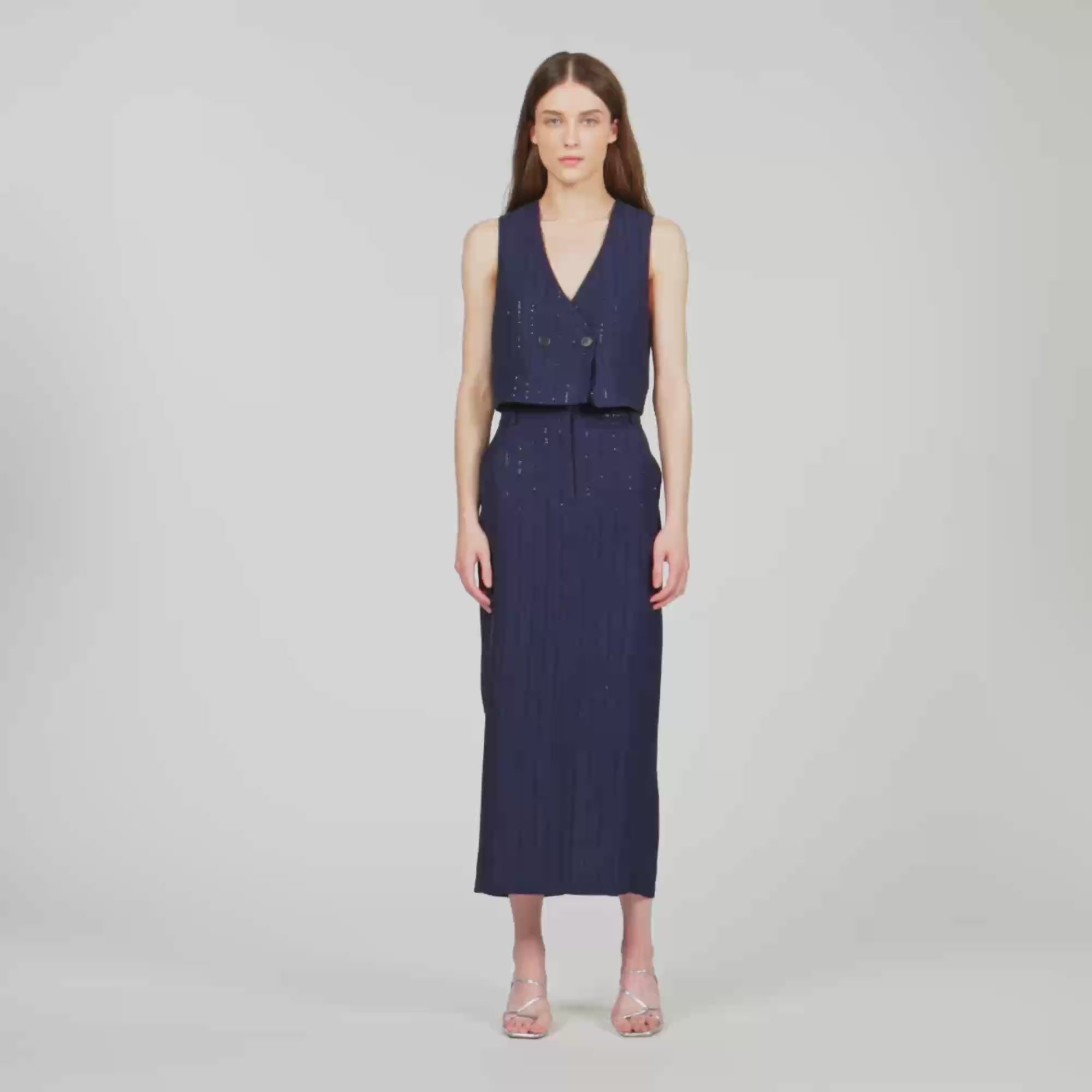 Varenne  Knit Skirt Dark Navy