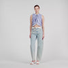 Margot Ruffled Striped Shirt Bleu / Marine