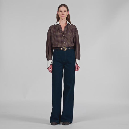 Raph Wide-Leg Raw Jeans Blue Jean