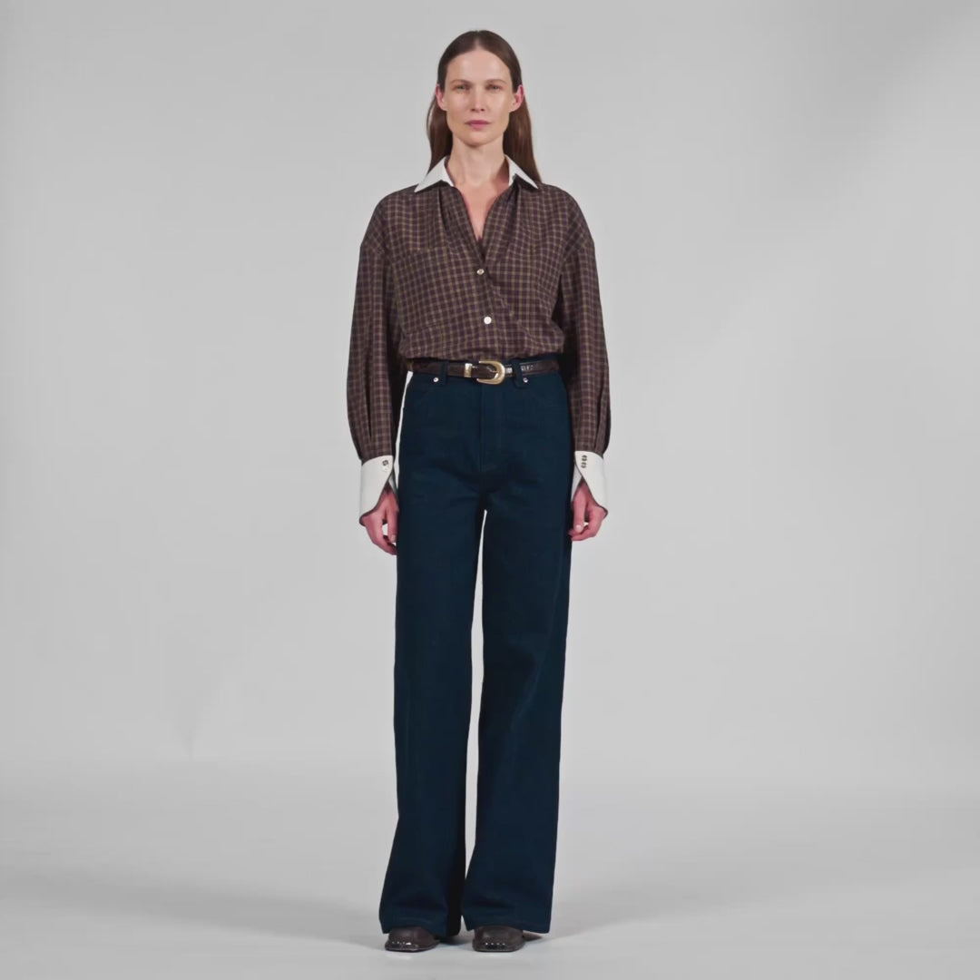 Raph Wide-Leg Raw Jeans Blue Jean