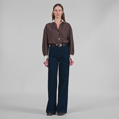 Raph Wide-Leg Raw Jeans Blue Jean