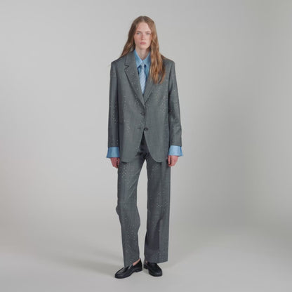 Mireille Checked Wool Jacket Dark Grey