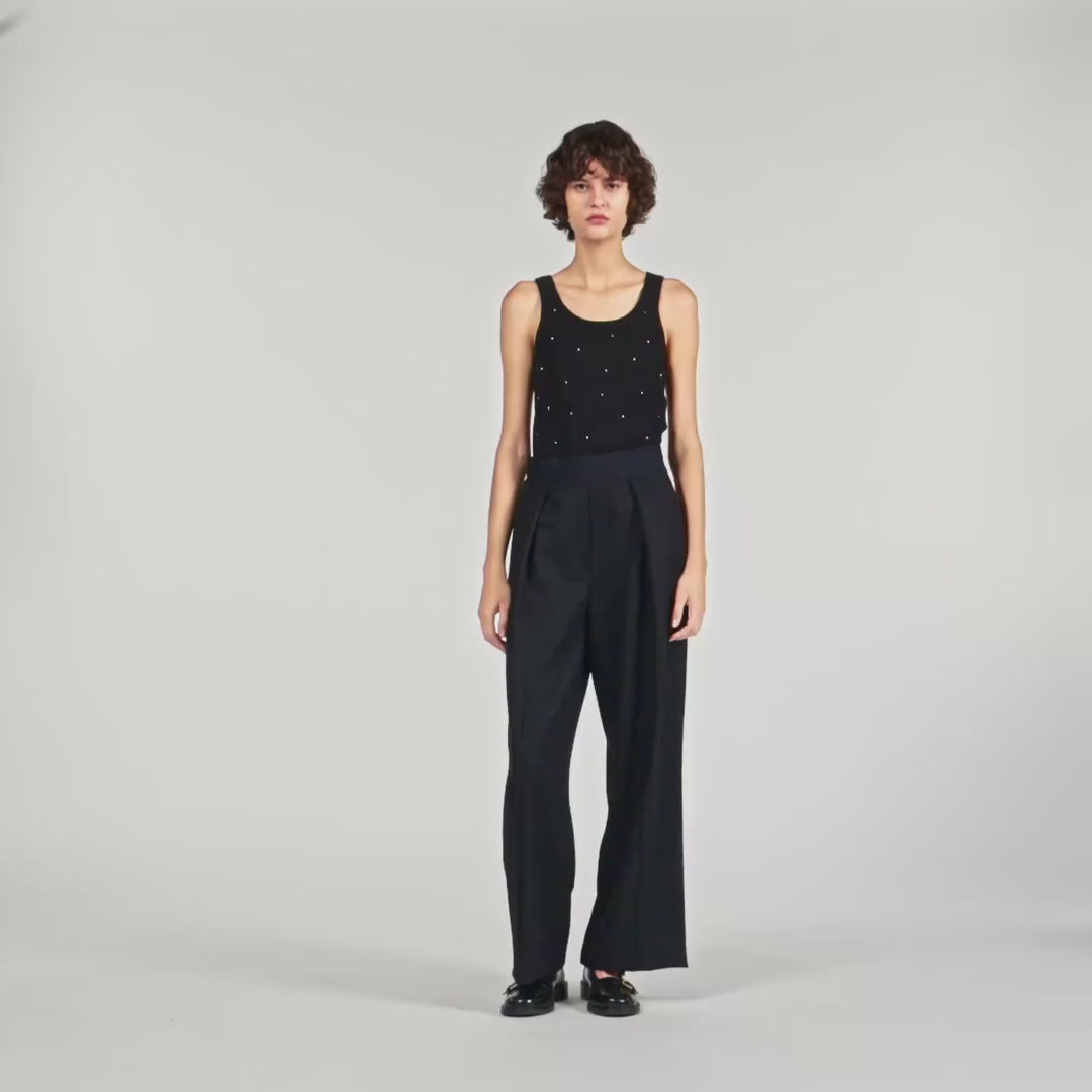 Astrale Vest Top With Rhinestones Black