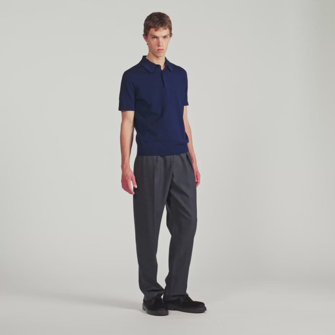 Pablo Cotton Cotton And Silk Polo Shirt Royal Blue