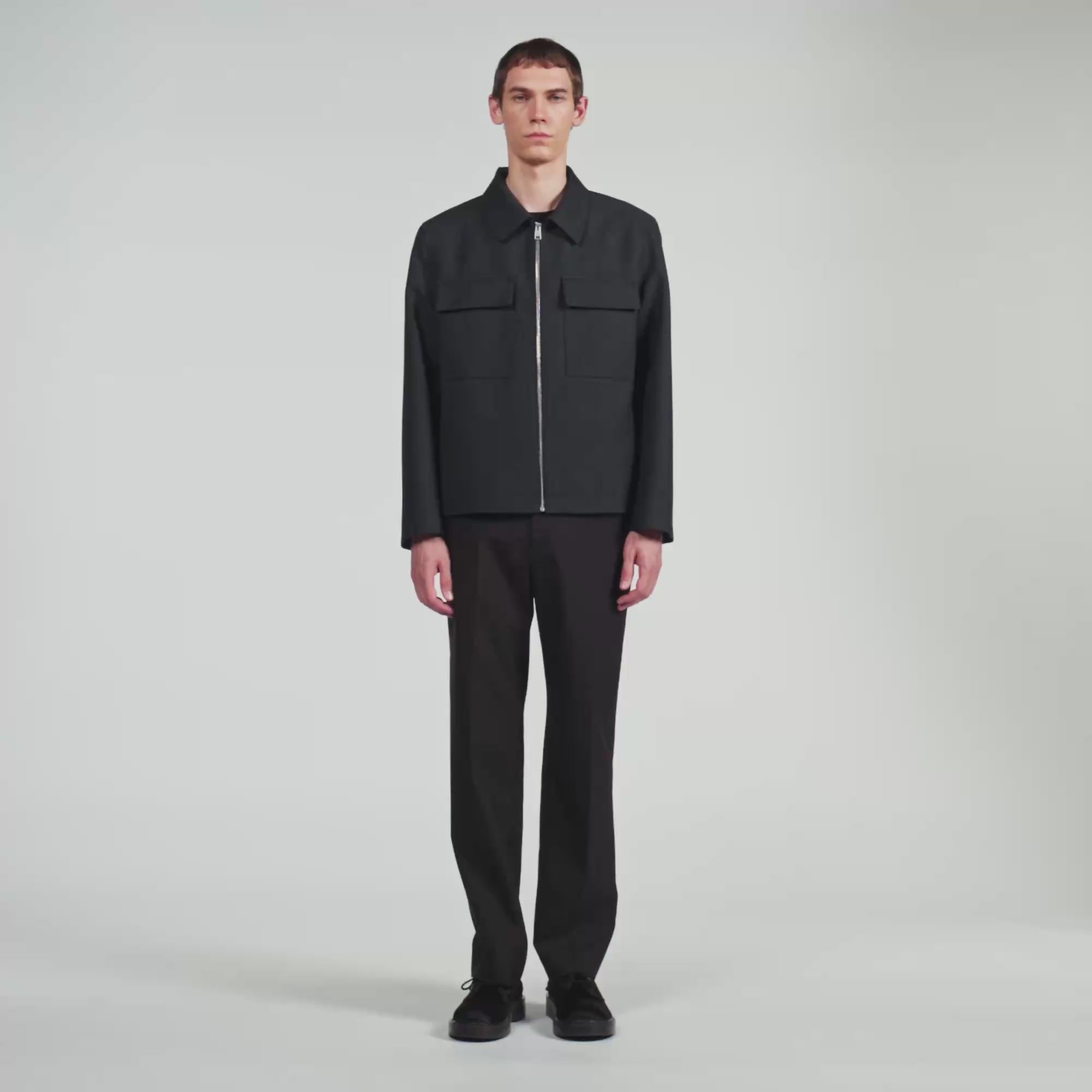 Theodore Jacket Straight zip-up jacket Mocked Grey