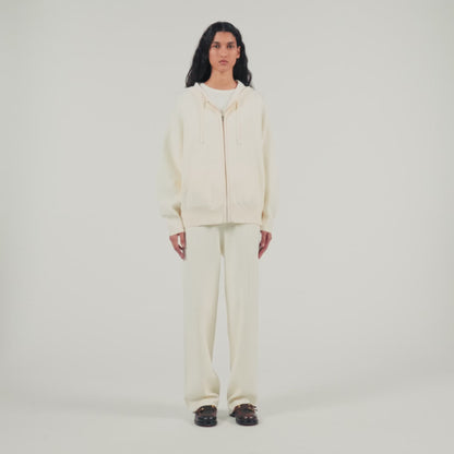 Oversized Zip Sweatshirt Ecru